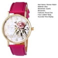 thumbnail image 6 of Soumake Stylish Women Rose Pattern Watch Classic Round Dial Faux Leather Strap Accurate Quartz Movement Wrist Watch Birthday Anniversary Gift Fashion, 6 of 8