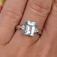 thumbnail image 5 of 7x5mm Emerald Cut 1.50 Carat Aquamarine Engagement Ring Anniversary Gift On 10k White Gold, 5 of 5