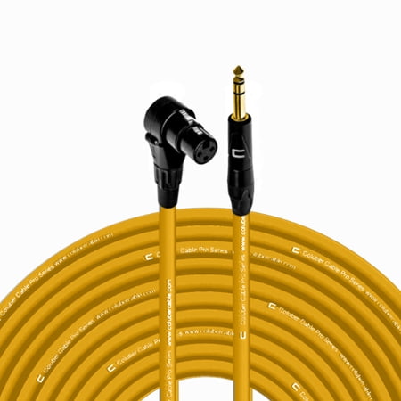 Coluber Cable Right Angle XLR Female to 1/4" TRS Male Pro 3-Pin Microphone