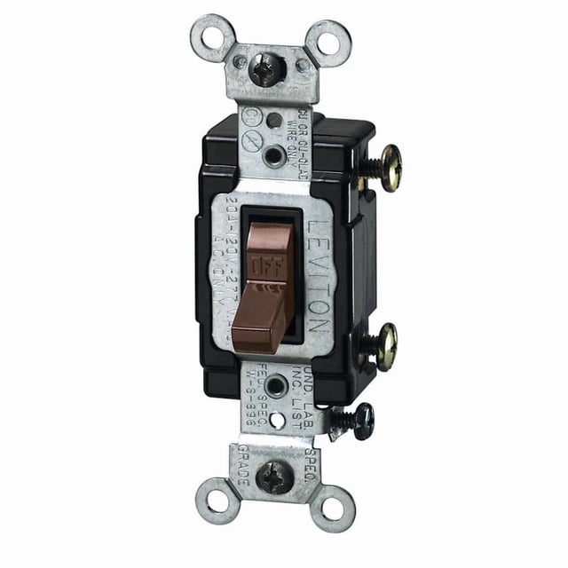 Interruptor Leviton 20A unipolar AC Quiet Brown, paquete de 1