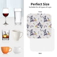 thumbnail image 6 of Lsque Rabbit And Butterfly Pattern 4" Drink Coasters Set of 4, PVC Leather Absorbent Coasters, Table Coaster Set Decorative Coffee Cup Coasters Housewarming Gift -Square, 6 of 6