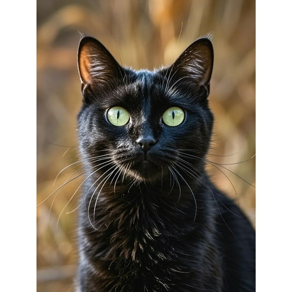 Black Cat Canvas Wall Art Framed Canvas Paintings Prints Poster Wall Art for Bedroom Living Room Bathroom Office Dining Room Restaurant Hotel Home Wall Decor 12x16 Inch
