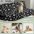 thumbnail image 6 of Xoenoiee Dog Paw Print Futon Slipcover Armless Folding Sofa Cover Stretch Elastic Couch Furniture Protector for 3 Seat Foldable Futon Sofa Bed Without Armrests, 6 of 7