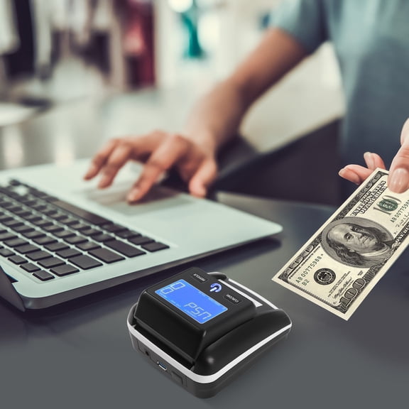 Counterfeit Bill Detector & Bill Counter - UV, MG, IR, Image, & Paper Quality Detection Fast 0.5s Detection, HD Display, Rechargeable, Portable for USD & EUR