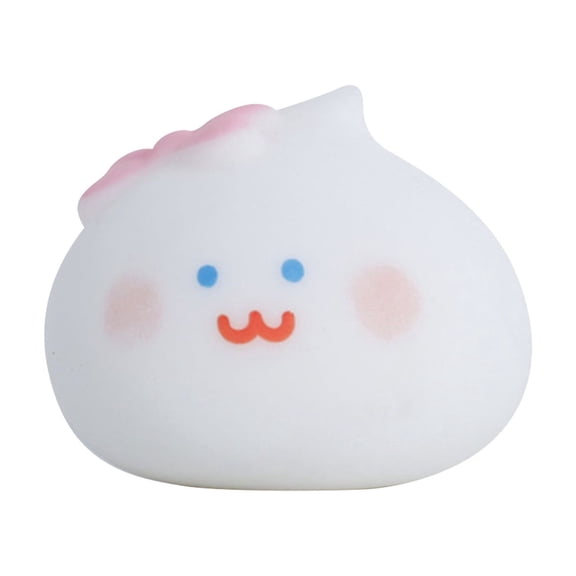 QuanTara Cute Dumpling Squeeze Toy 8.5x3.5in, Soft Dough Ball Stress Relief for Adults, Sensory Fidget Toy with Cute Face, Desk Decor & Anxiety Relief, Plush