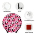 thumbnail image 4 of Wukai Panda Heart Valentine Print Decorative Plate for Display,Bone China Decorative Plate, Ceramic Dinner Plate with Stand, Vertical Ceramic Plate-8in, 4 of 6