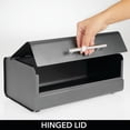 thumbnail image 3 of mDesign Metal Bread Box Bin with Hinged Lid - for Kitchen Countertop, Island and Pantry - Large Capacity Storage, Vintage-Inspired Design - Multi-Purpose Storage Container for Home - Charcoal Gray, 3 of 8