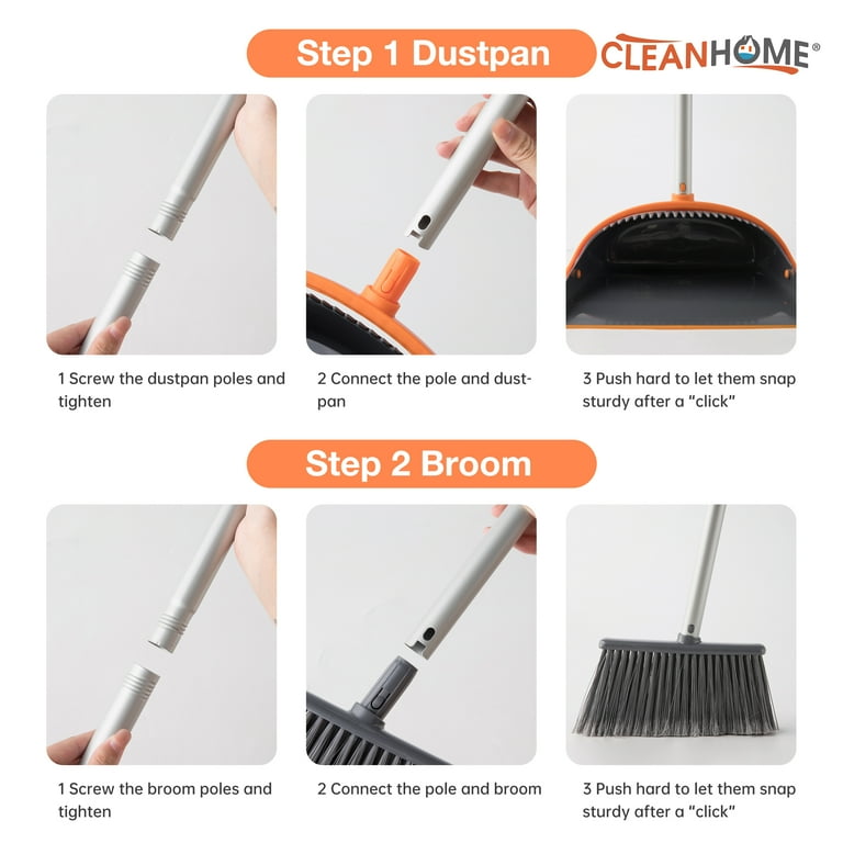 実家大掃除中 CLEANHOME Full Size Broom and Dust Pan Set, 52