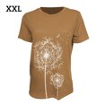 thumbnail image 1 of Camiseta de mujer con estampado floral, cuello redondo, manga corta, top suelto, caqui, XXL sidaley AP000466-17, 1 of 7