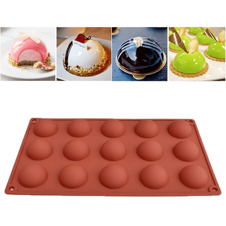 Shxmlf semicircle silicone mold,shxmlf half sphere chocolate, candy and  gummy mold teacake bakeware set for cake decoration mousse d