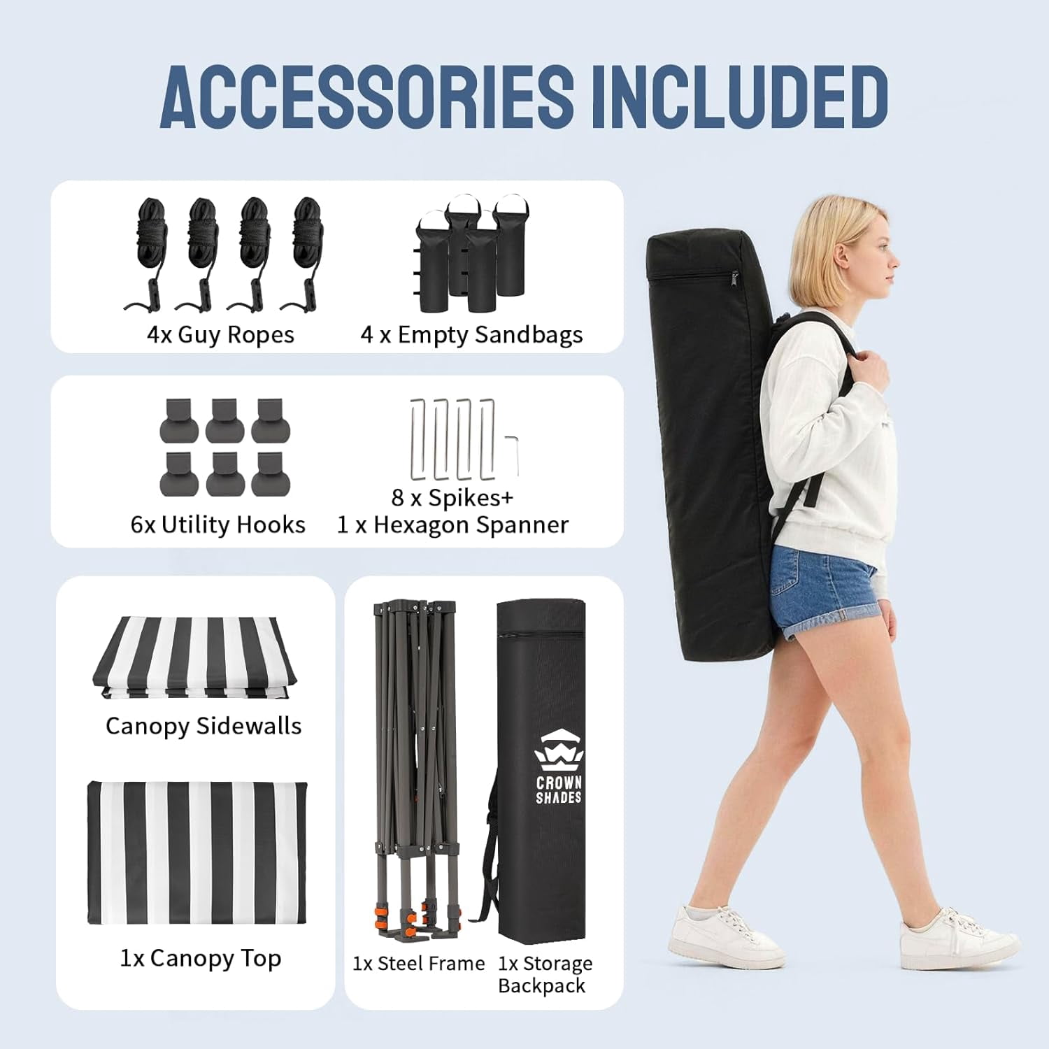 CROWN SHADES 4x4 Pop Up Changing Tent Patented One Push Setup Portable Changing Room Privacy Canopy for Camping Gray/White