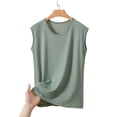 thumbnail image 4 of Women's Summer Sleeveless Tank Top Loose Fit Casual Crew Neck T Shirts Basic Tee Tops Green XXL(XXL), 4 of 6