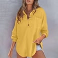 thumbnail image 2 of Chuancc Women'S Longwomen'S Long-Sleeve Topsg-Sleeve Tops Women'S Solid Half Button Lapel Long Sleeve BlouseWestern Shirts For Women Long Sleeve Blouses For Women Round Neck T Shirts For Women L, 2 of 6