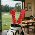 thumbnail image 4 of Yuyamidu Colorful Lights Golf Club Headcover Christmas Golf Head Protective Cover PU Leather Driver Fairway Wood Hybrid Head Cover, Red, 4 of 7