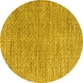 thumbnail image 1 of Ahgly Company Machine Washable Indoor Round Abstract Yellow Modern Area Rugs, 7' Round, 1 of 4