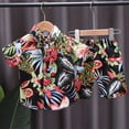 thumbnail image 2 of Odeerbi 1-6 Years Toddler Boys Summer Hawaiian Outfits Cotton Beach Tropical Print Short Sleeve Shirt Shorts Set Graphic Casual Two-piece Set Toddler Boys Clothes, 2 of 4