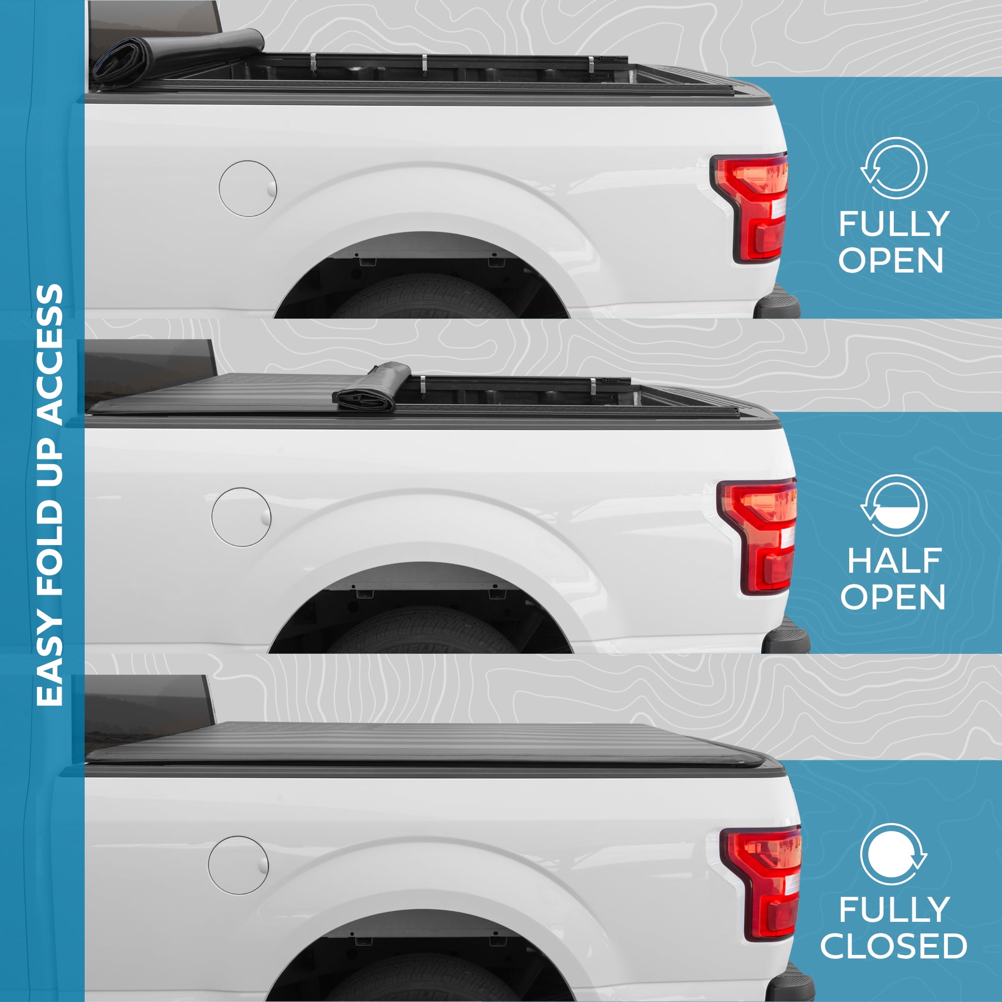 MotorBox Soft Roll-Up Truck Tonneau Cover for Ram 1500 (2002-2025) NEW BODY ONLY / Ram 2500 & 3500 (2003-2024) with 6.4 ft Bed Length