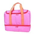 thumbnail image 4 of CRCKT Kids 12.5" Weekender Polyester Duffel with Drop Bottom Shoe Compartment- Red, Orange and Hot Pink, Colorblock, 4 of 10
