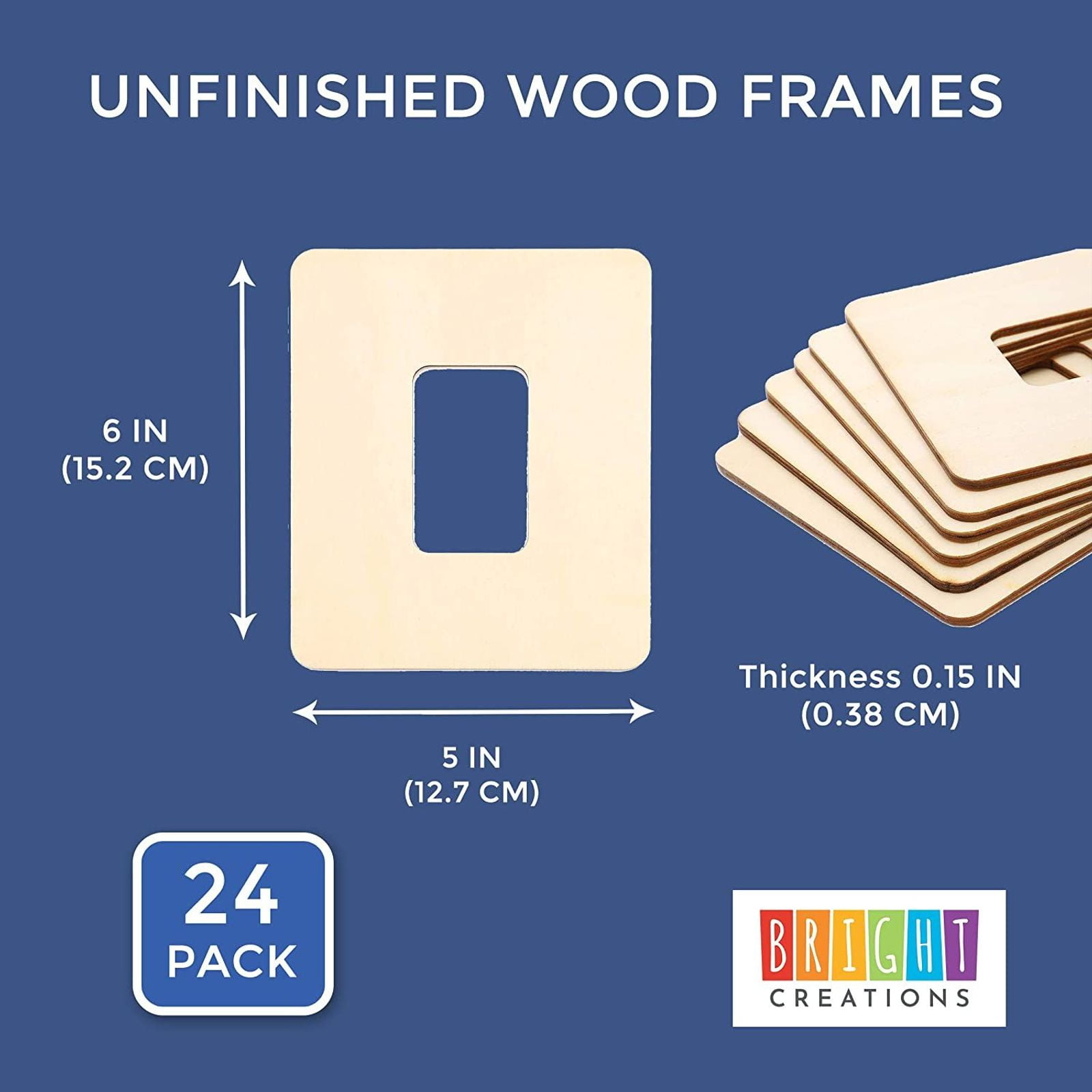Bright Creations Unfinished Wood Picture Frames for 2 x 3 Inch