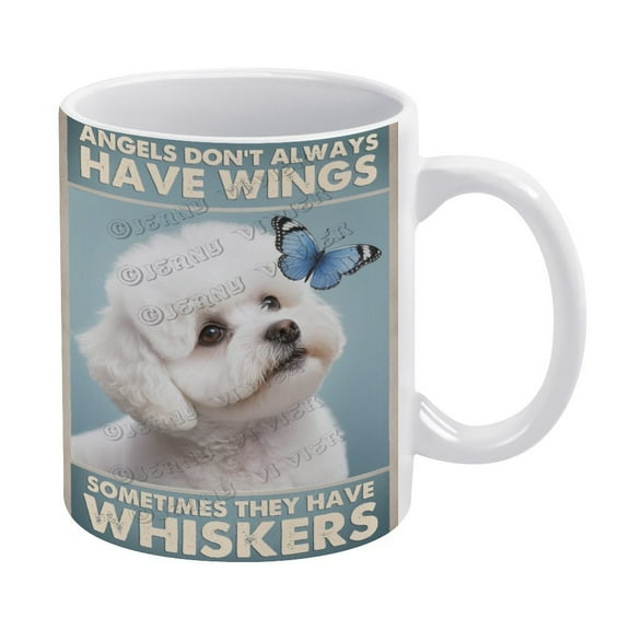 Bichon Frise Dog Ceramic Coffee Mug Tea Cup, Dog Gift for Dog Dad 11 oz