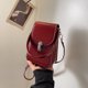 thumbnail image 4 of Bolso de cuero de PU para teléfono con cierre magnético para mujer bolso sólido para viajes de trabajo, 4 of 9