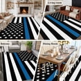 thumbnail image 5 of Blue White American Police Flag Area Rug 6x9 FT,Non Slip Living Room Throw Carpet,Honoring Law Enforcement Officers Washable Soft Large Floor Carpet Non-Shedding Rug for Bedroom Dining Room Play Room, 5 of 9