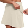 thumbnail image 2 of HXWCHs Women's Casual Athletic Tennis Skort with Pocket Active Yoga Sport Skirt Shorts Beige XXL, 2 of 6