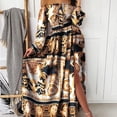 thumbnail image 6 of 2024 Spring/Summer New Evening Dress European and American Printed Dress V-neck Pullover Retro Long Sleeved Long Skirt Dresses, 6 of 6