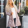thumbnail image 5 of Babysbule Womens Cardigans Clearance Women Long Sleeve Cardigan Tops Casual Floral Print Loose Outwear Trench Coat Women's Top Clearance Blouse, 5 of 9