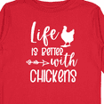 thumbnail image 4 of Inktastic Life is Better with Chickens Boys or Girls Long Sleeve Toddler T-Shirt, 4 of 5