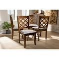 thumbnail image 5 of Baxton Studio Brigitte Modern and Contemporary Grey Fabric Upholstered and Walnut Brown Finished Wood 4-Piece Dining, 5 of 7