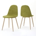 thumbnail image 2 of Noble House Rheena Indoor Mid Century Modern Fabric Dining Chairs, Set of 2, Green, 2 of 5