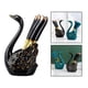 thumbnail image 4 of Portatenedores de cisne con 6 tenedores, organizador de regalos de fiesta de lujo, tenedores decorativos Negro, 4 of 9