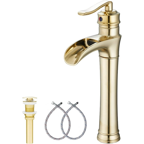 GGStudy Waterfall SingleHandle One Hole Bathroom Vessel Sink Faucet