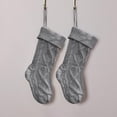 thumbnail image 4 of Cable Knit Christmas Stockings, Acrylic Knitted Xmas Gift Bag with Hanging Loop, Winter Hanging Decor for Mantel Tree Stair Rail Family Home, 1 Pc, 18.1 Inch，Grey, 4 of 4
