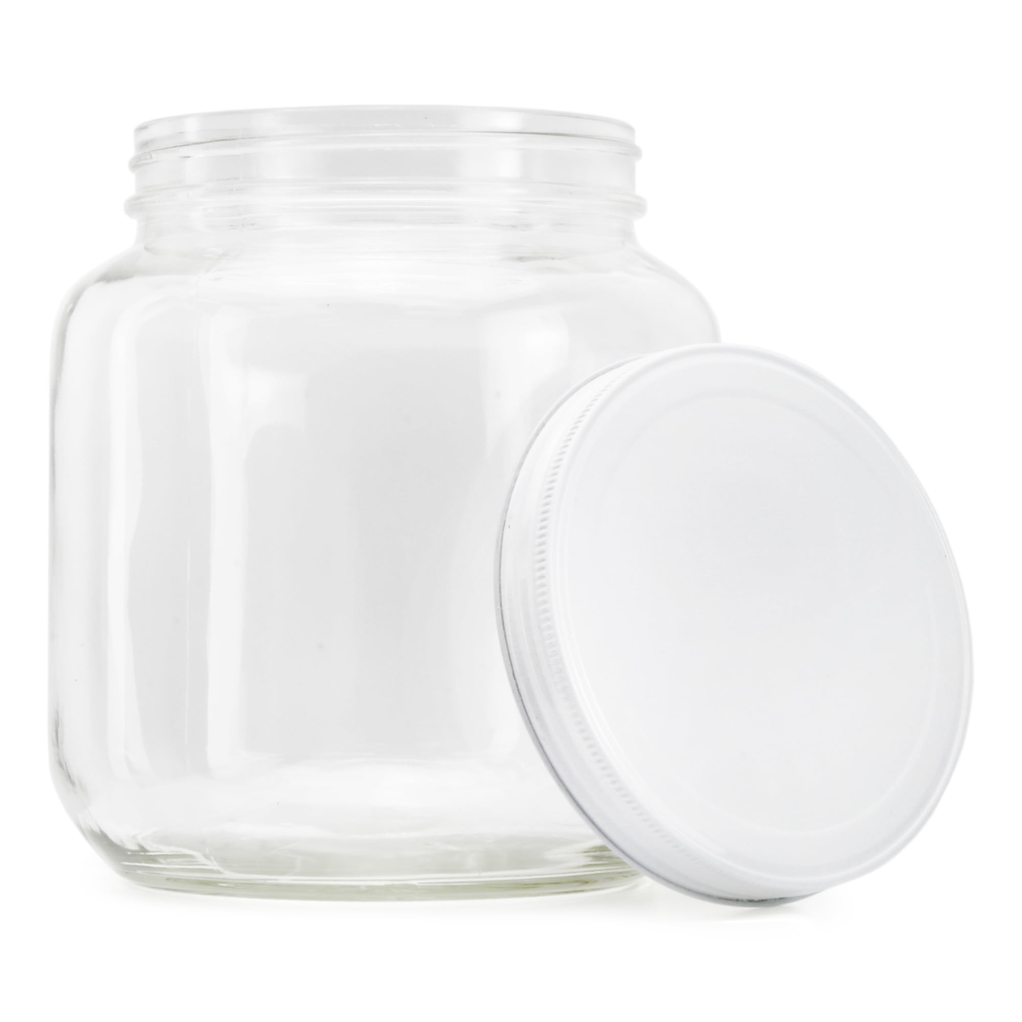 2 oz. Glass Salve Jar: Clear with White Lid - Abundant Health