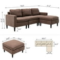thumbnail image 5 of Walsport 76" All Sectional Sofas for Small Living Room Modern Brown Sectional Sofas Double Chaise Sofa Bed Couch, 5 of 8