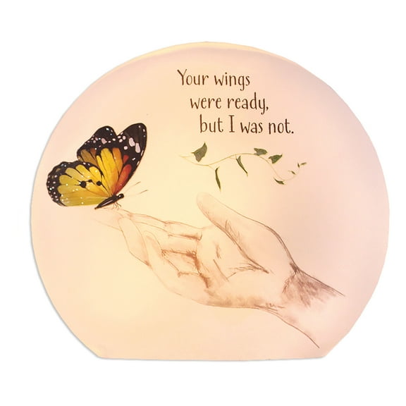Stony Creek Your Wings Were Ready Memorial, Sympathy, Bereavement Lighted Orb 6.25 x 7 x 1.75" Inspirational - NEW