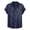 Blue, variant on Mens Silky Satin Shirt Short Sleeve Floral Print Jacquard Button up Shirt Summer Holiday Party Fashion Shirt Dark Blue