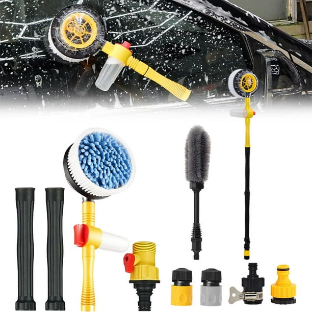 Kit De Limpieza De Lavado De Autos Fregona De Lavado De Microfibra Chenille Rotación Automática De 360 Grados Herramienta De Lavado De Autos Para Puertas De Ventanas De Parabrisas Kearding VI011613-00