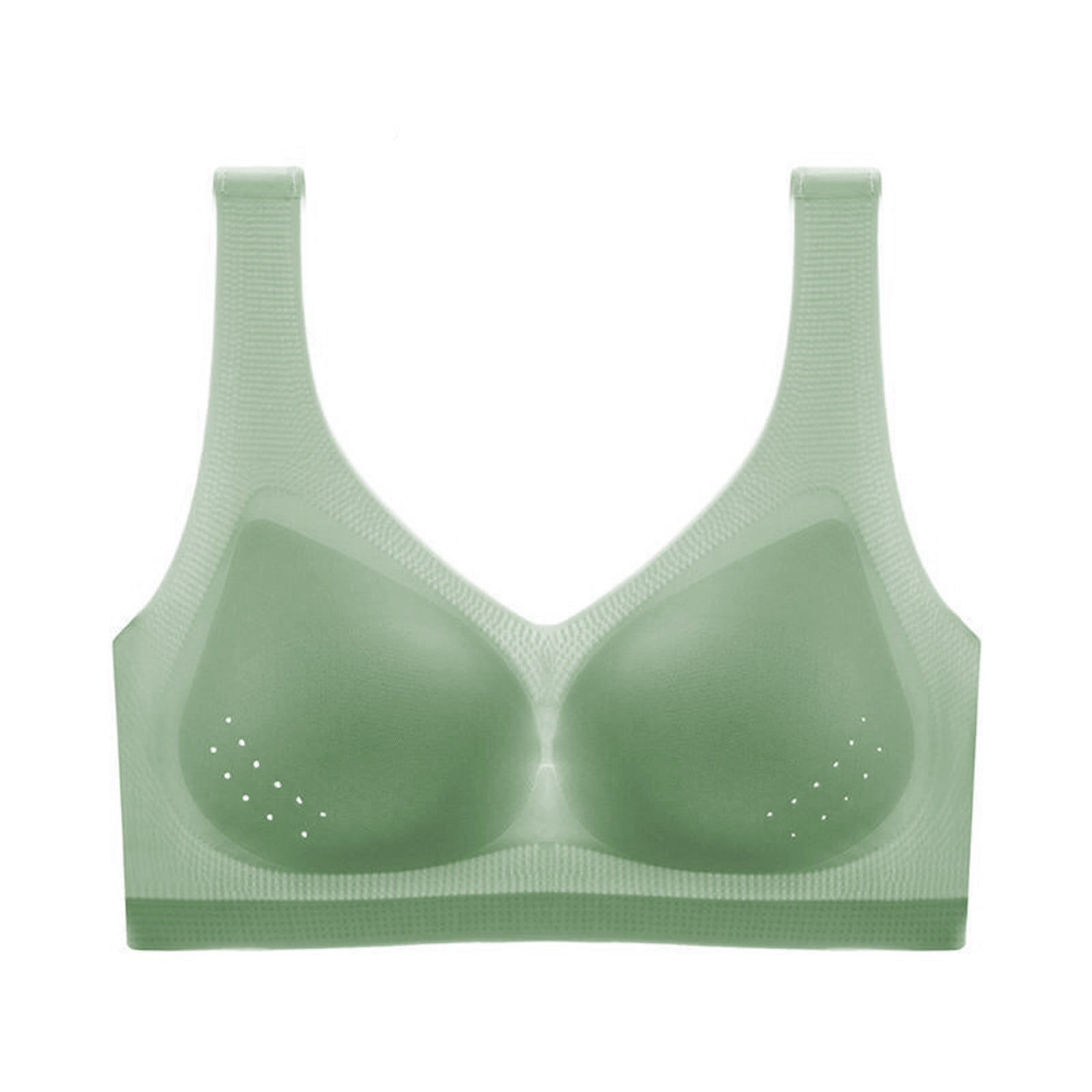 Nanoedge Women's Light Support Seamless Sport Bra Wireless Yoga Bralette  Top (28 Till 34) Padded Bra Pack of 1 (Green)