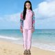 thumbnail image 1 of Odeerbi 0-13 Años Niñas 2 Piezas de Manga Larga Con Capucha Rash Guard Conjunto Hawaiano Floral Upf 50 + Traje de Baño Seco Rápido Con Leggings de Baño, 1 of 6