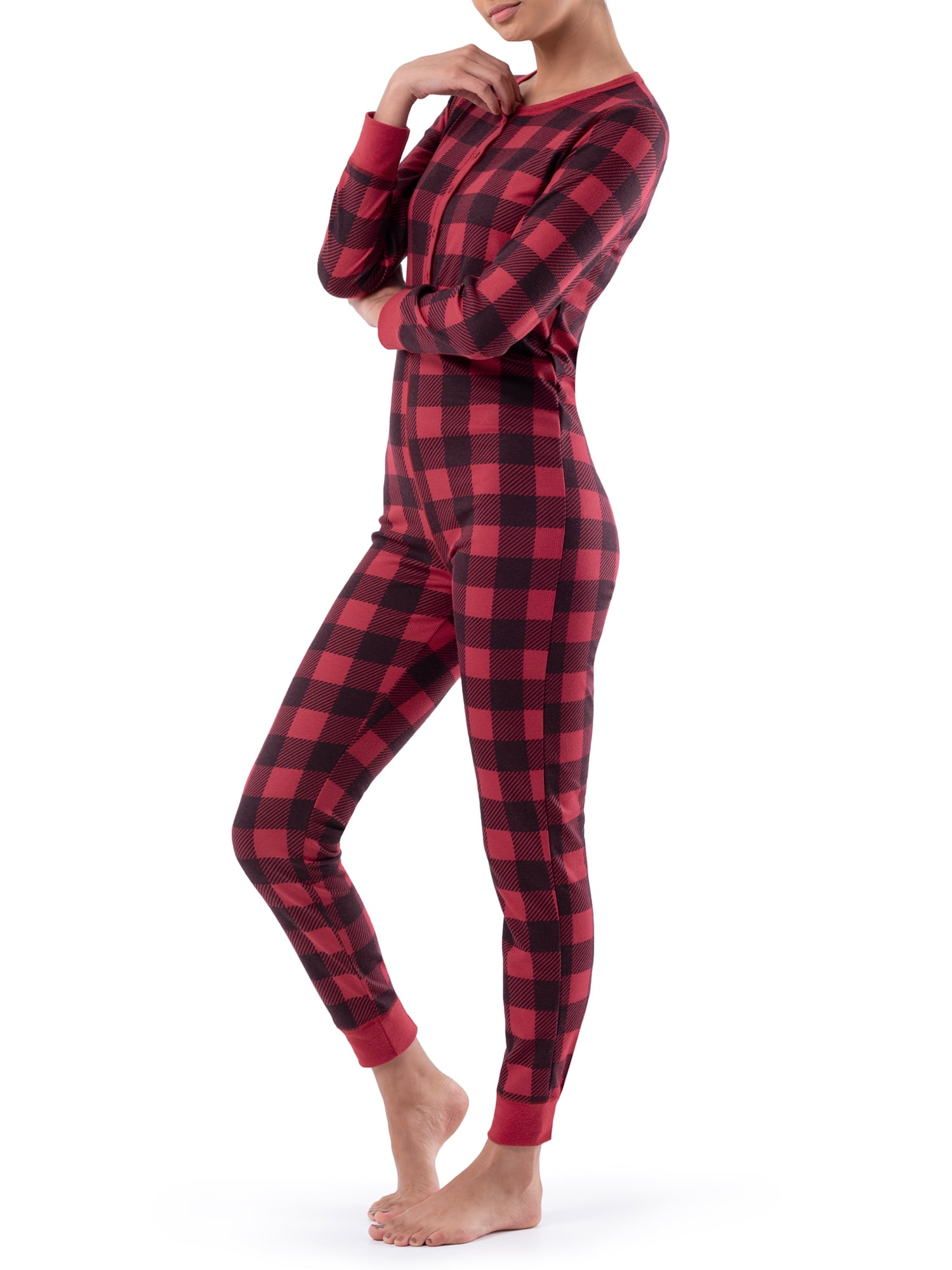 Fruit of the Loom Women's and Women's Plus Long Underwear Waffle Thermal Union Suit
