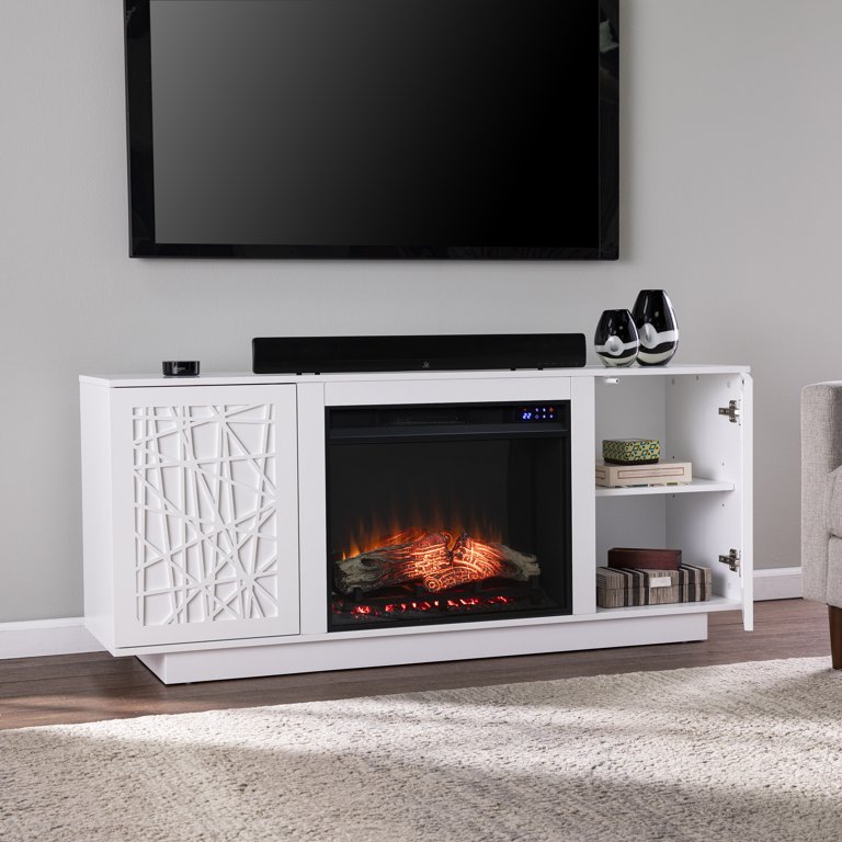 SEI Furniture Delgrave Touch Screen Electric Media Fireplace with Storage  60 x 26 Freestanding Indoor Electric Fireplaces - Walmart.com