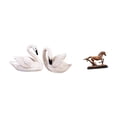 thumbnail image 1 of Elegantes figuras de resina de cisne y caballo para dormitorio, oficina, sala de estar, decoración navideña de escritorio, estantería, adorno para el, 1 of 8
