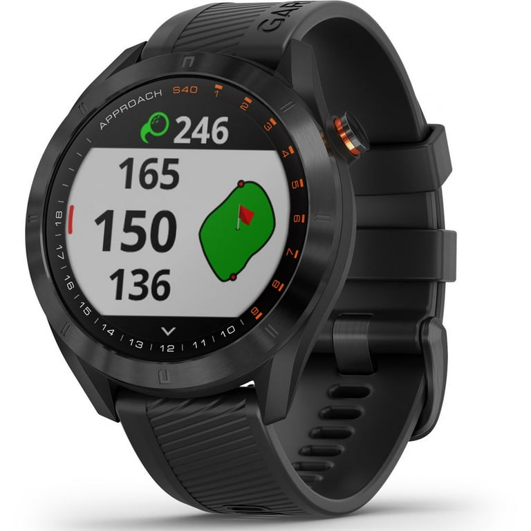 GARMIN - ayatone☆GARMIN approach S40 Garmin Approach S40 Golf Watch, Black Stainless Steel and