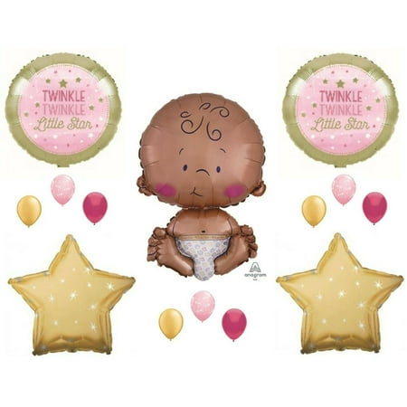 Twinkle Little Star African American Baby Girl shower party balloons Decoration