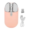 thumbnail image 1 of Ratón inalámbrico BT5.1 o 2,4 GHz, clic silencioso, DPI ajustable, batería de 500 mAh, para oficina, escuela, cafetería, viajes, color rosa, 1 of 14