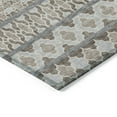 thumbnail image 4 of 10' X 14' Taupe Beige And Gray Quatrefoil Washable Indoor Outdoor Area Rug, 4 of 5