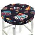 thumbnail image 3 of Lsque Mushroom Doodle Round Bar chair cushion covers Velvet Fabric Premium Comfort Protects from Scratches and Stains for 14-17 Inch Chair- 12 inch, 3 of 7